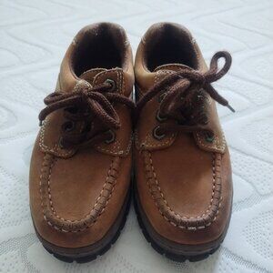 Hush Puppies Kids Leather Shoes – Tan – Style 43023